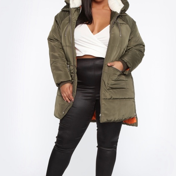 Fashion Nova Olive Puffer Coat - Picture 8 of 13